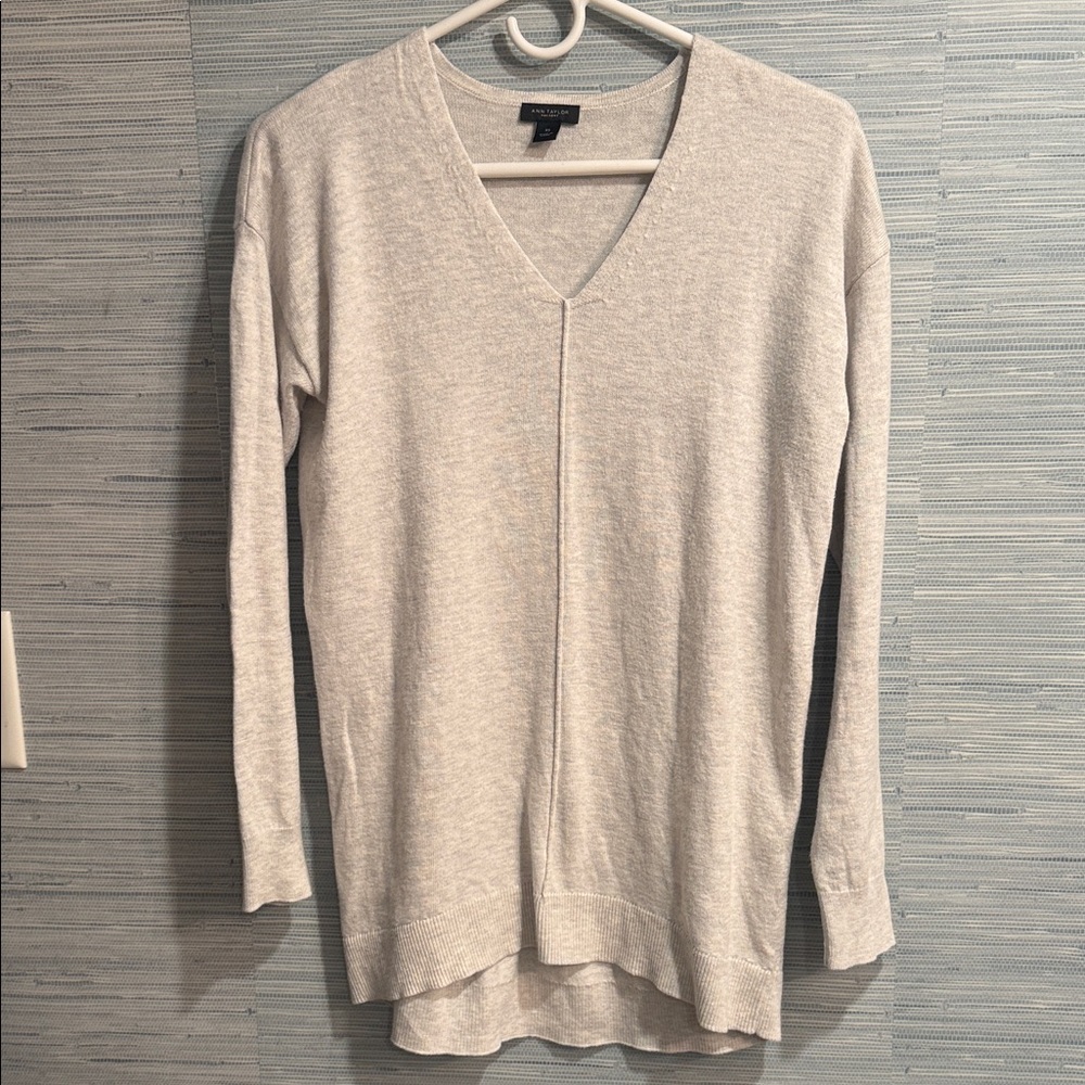 Ann Taylor Factory Soft Gray Knit Top